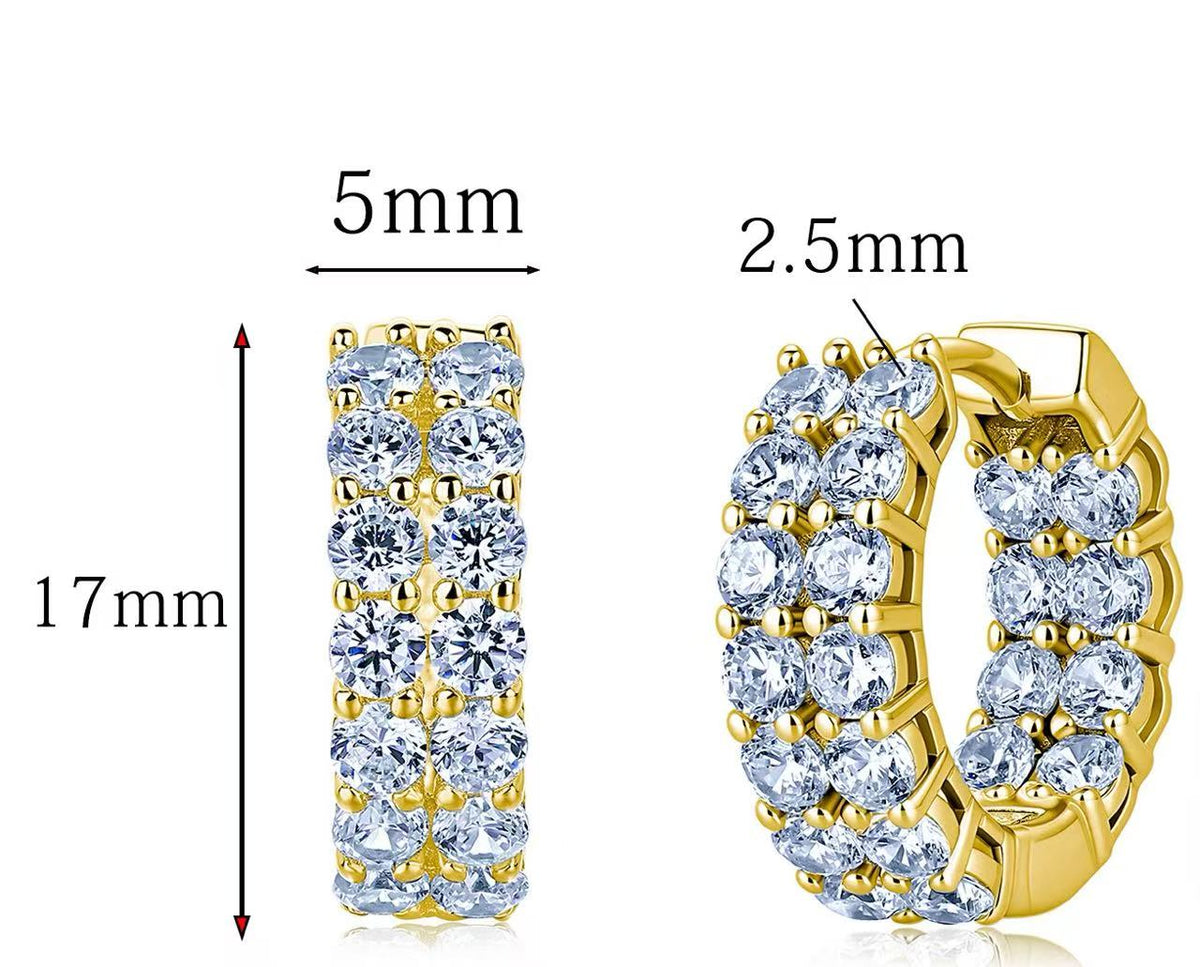 SSS - Icedout double row Moissanite diamond Earrings