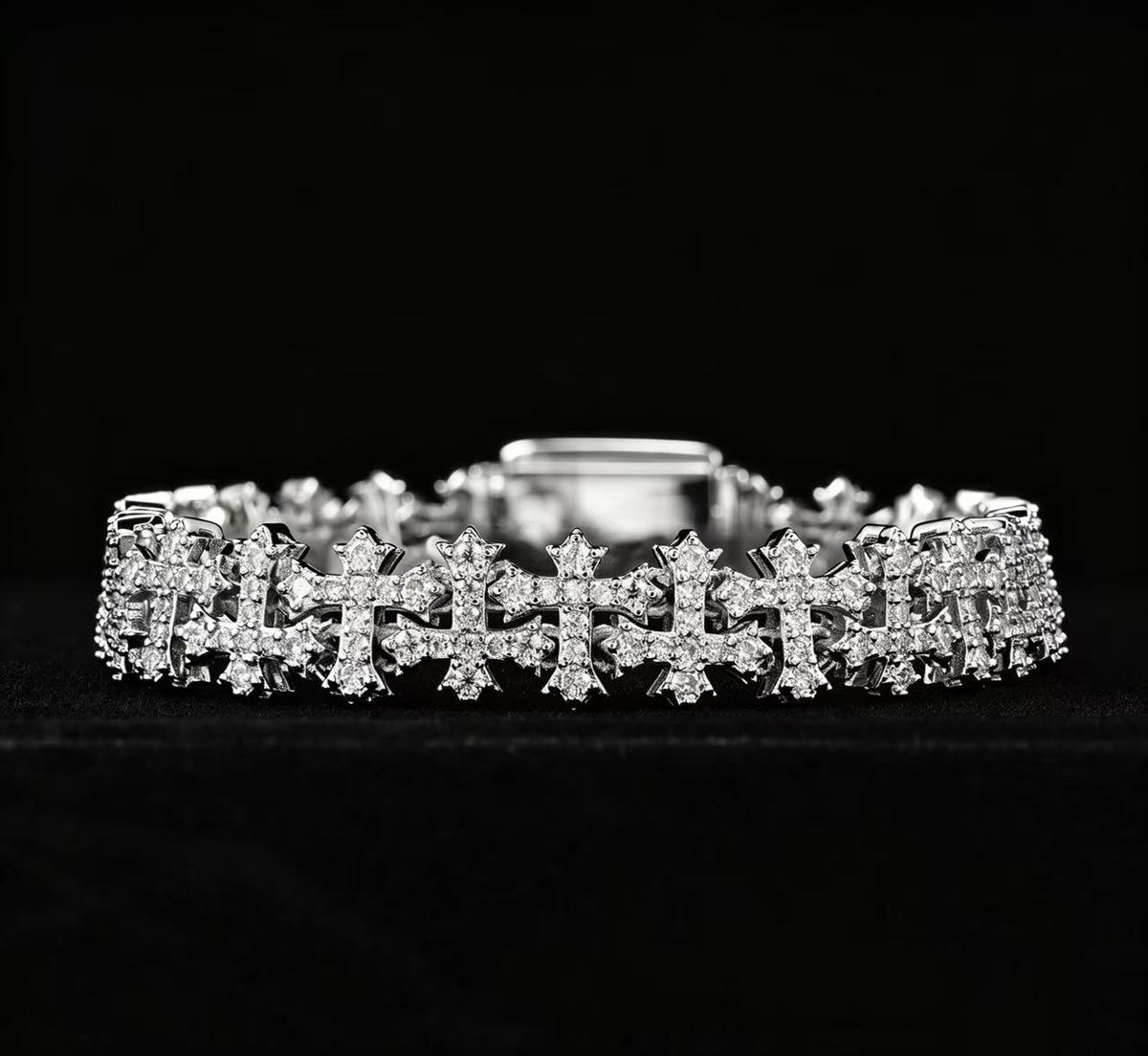 SSS - Multi Cross Link Moissanite diamonds bracelet S925