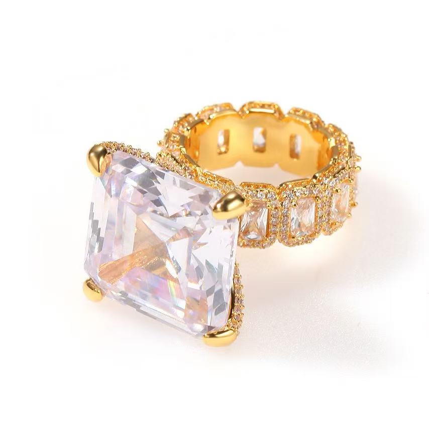 SSS -  Large Radiant Solitaire Cut engagement diamond ring