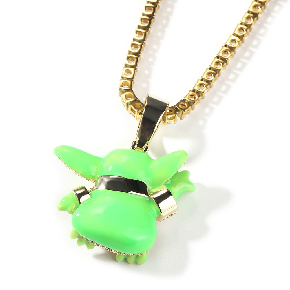 SSS- Yoda Enamel diamond pendant