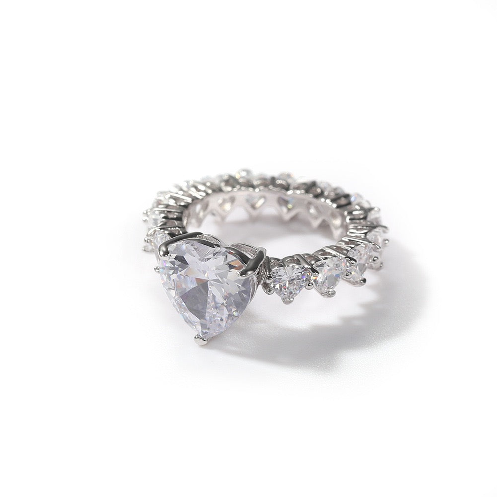 SSS - Rose Gold Pink Heart sapphire Eternity diamond Ring