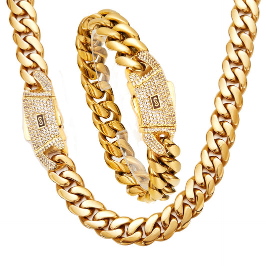 SSS - 15MM Cuban 18k solid gold Miami Cuban necklace