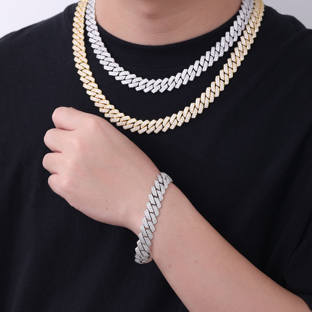 SSS - 15MM Icedout Cuban diamond pointers Necklace