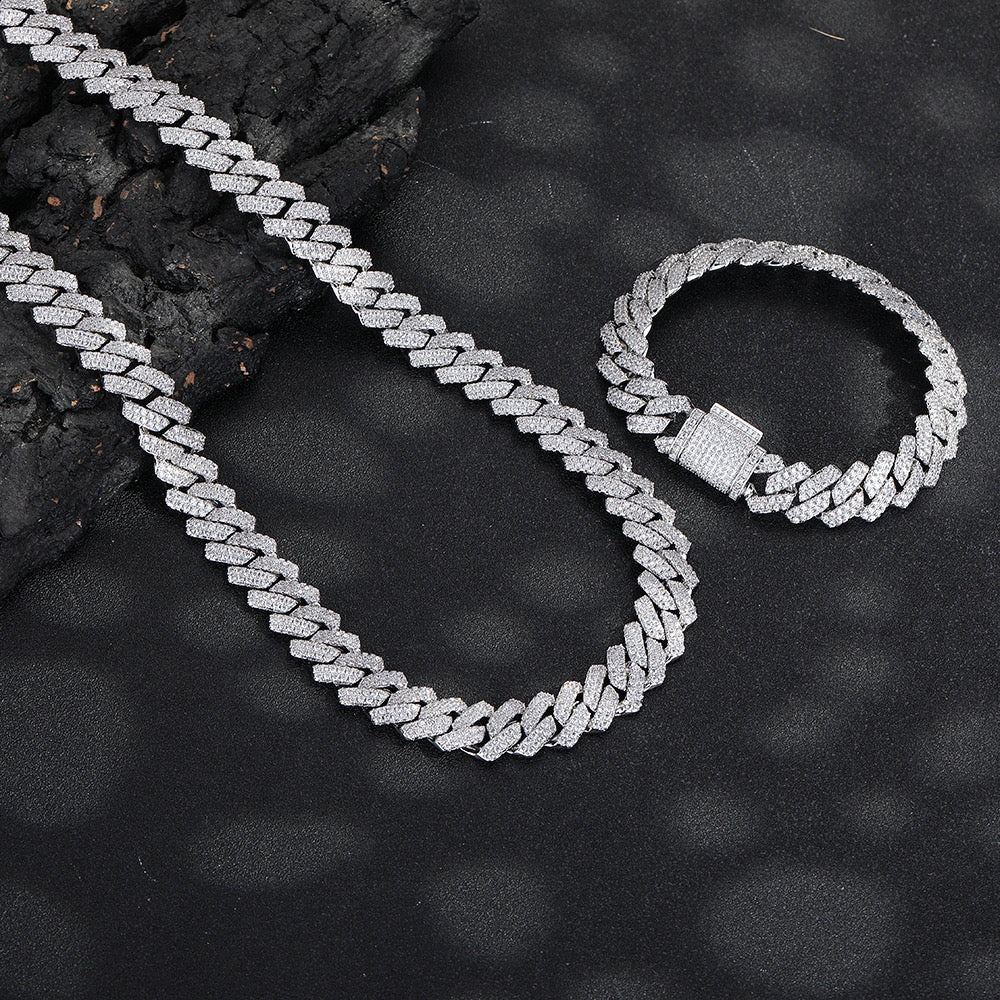 SSS - 15MM Icedout Cuban diamond pointers Necklace