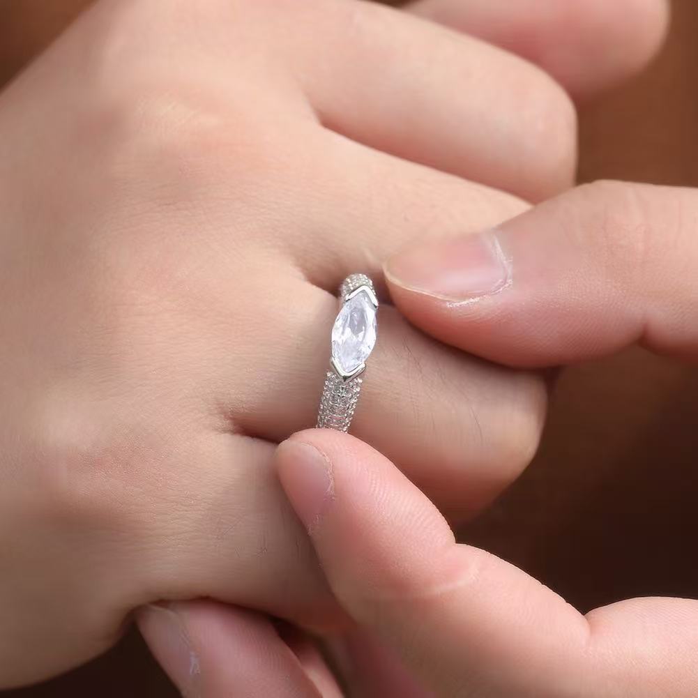 SSS -   Marquise diamonds set  adjustable Diamond ring