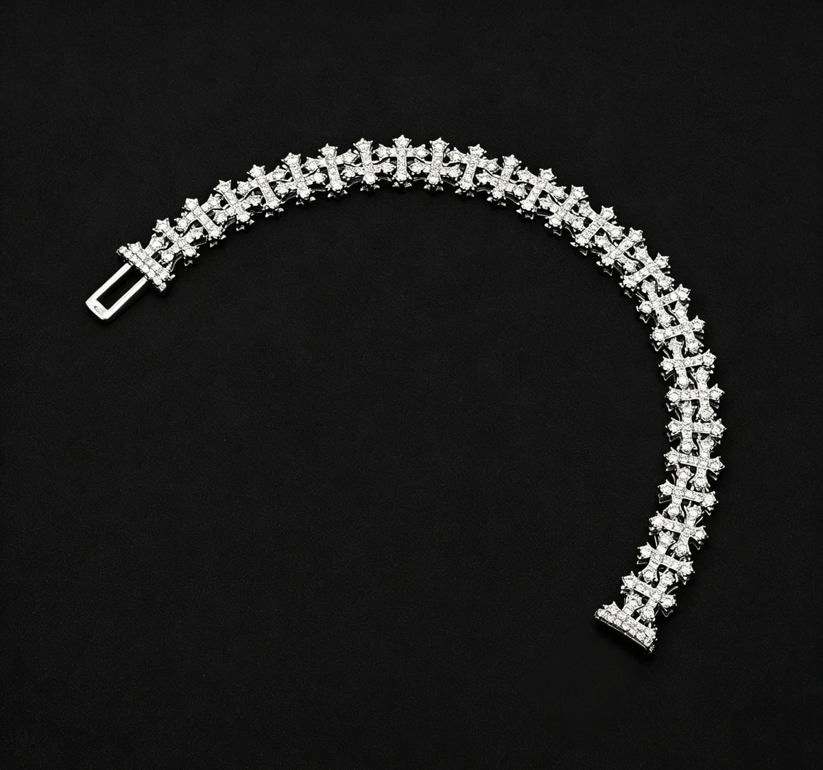 SSS - Multi Cross Link Moissanite diamonds bracelet S925