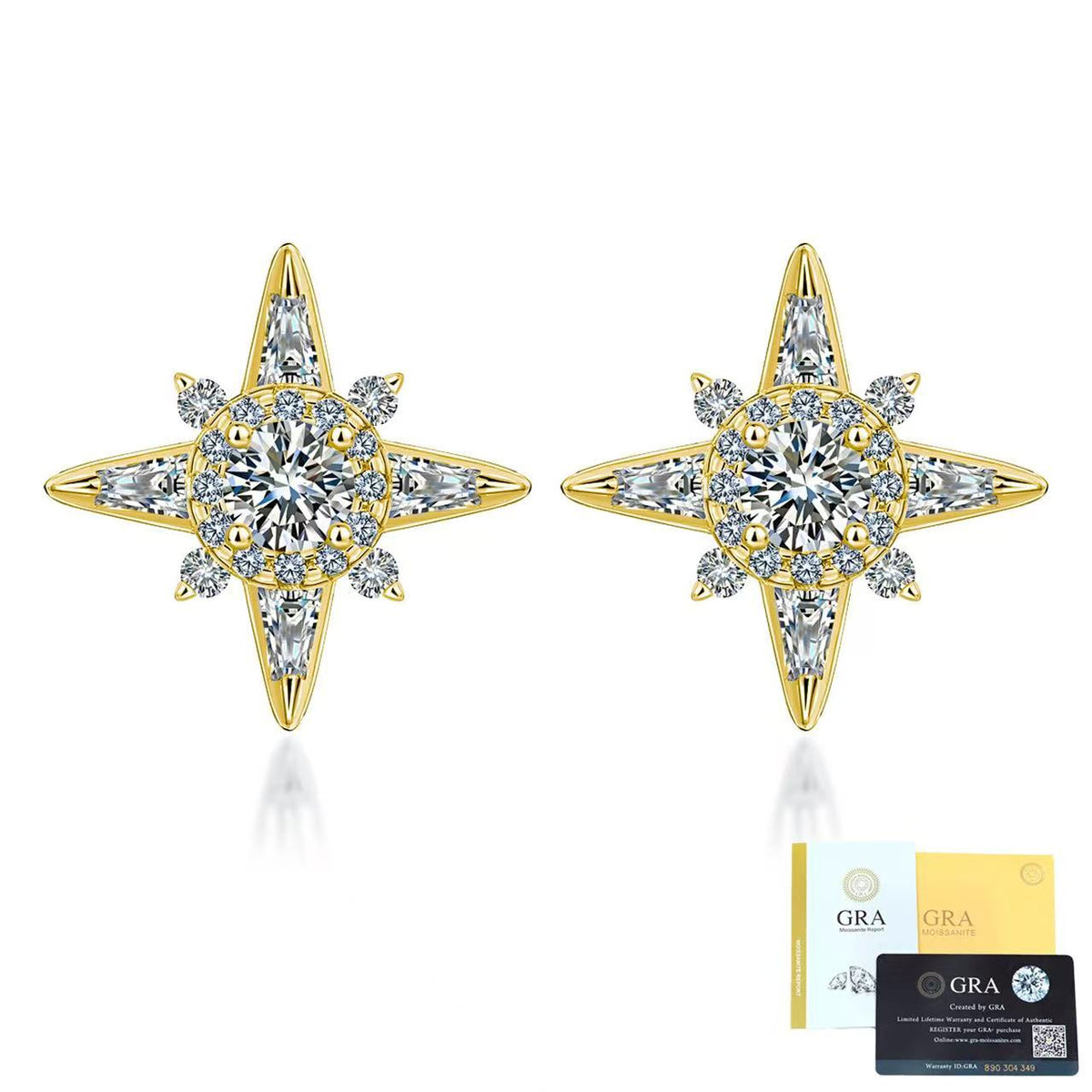 SSS - Icedout North Star Moissanite Diamond Stud Earrings