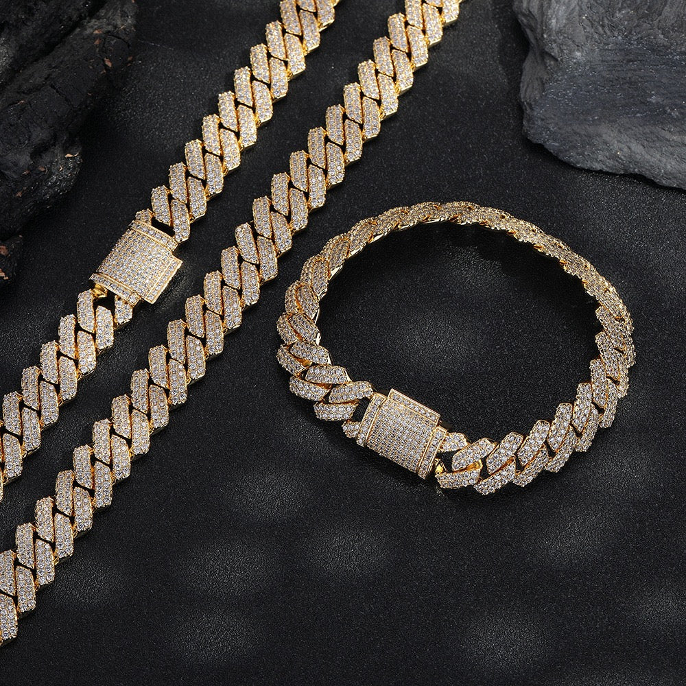 SSS - 15MM Icedout Cuban diamond pointers Necklace