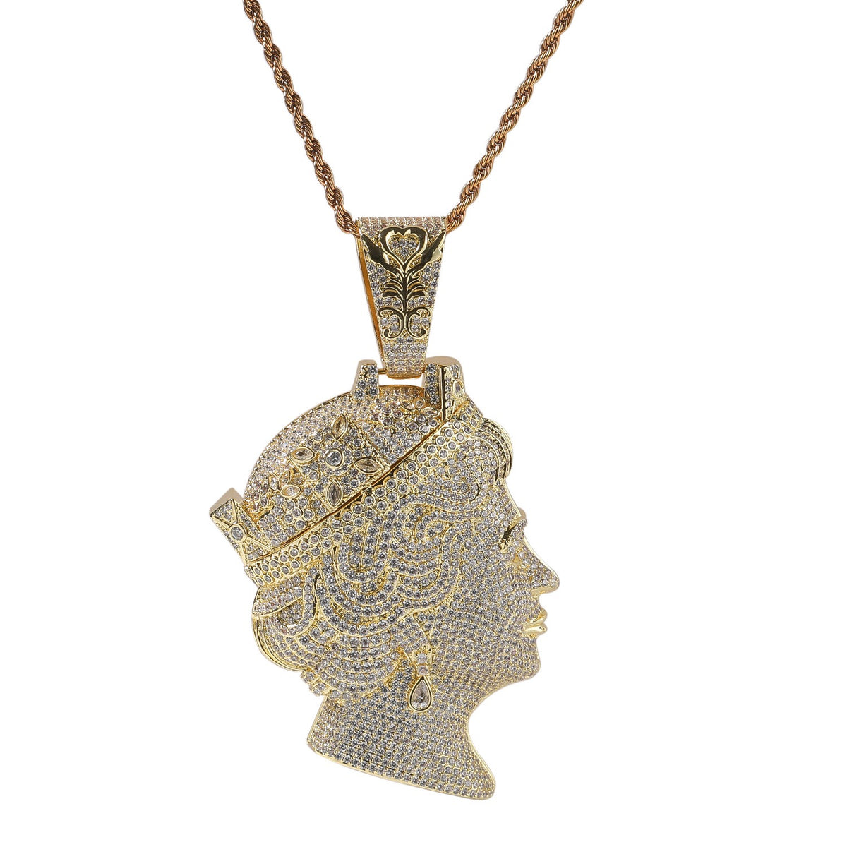 SSS - Queen Elisabeth Iedout diamond Two face Head pendant