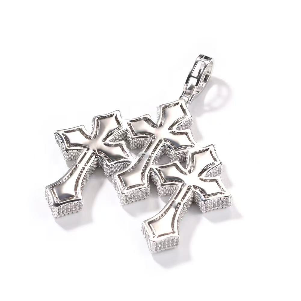 SSS- Tripple Cross Icedout Charm diamond pendant