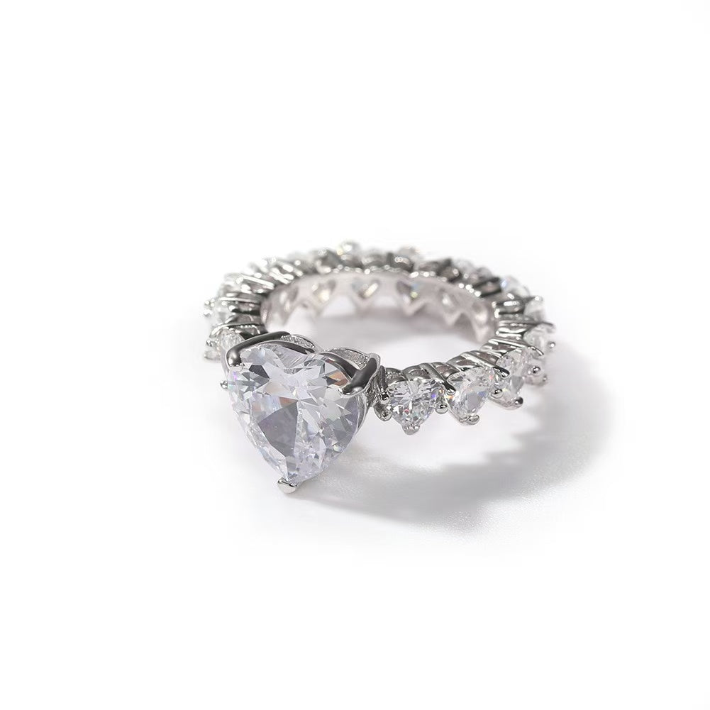 SSS - Rose Gold Pink Heart sapphire Eternity diamond Ring
