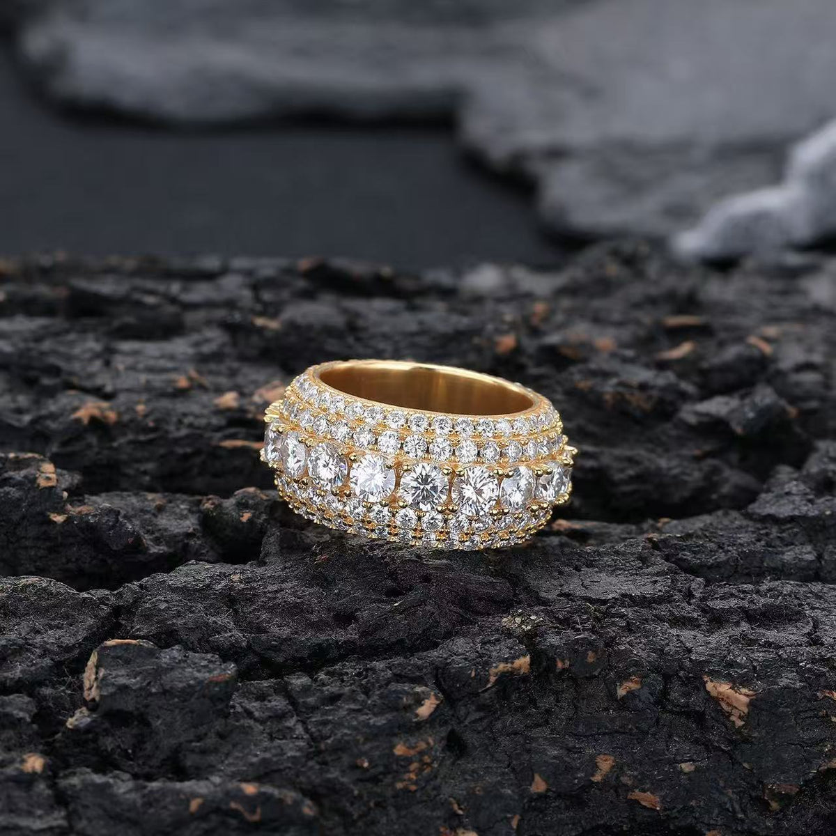 SSS -   Wide band diamonds set  Pave Diamond ring
