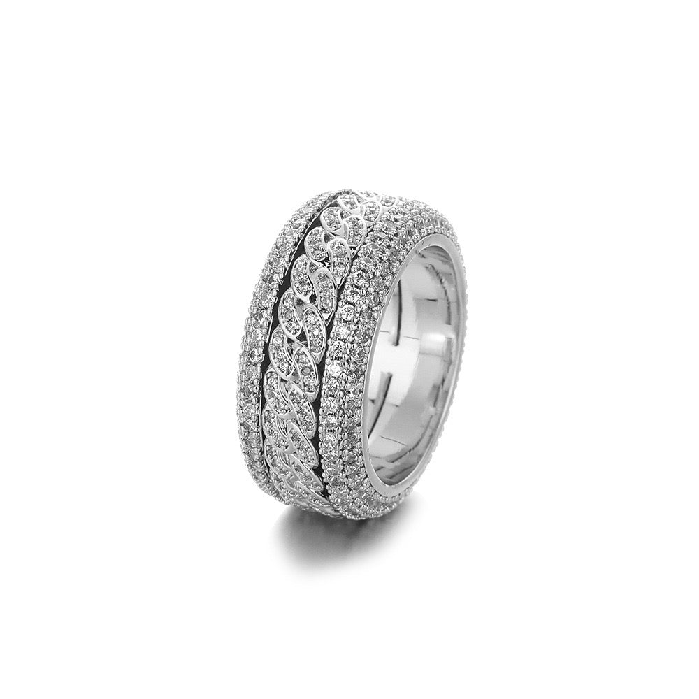 SSS - Icedout Diamond Round Cuban Ring