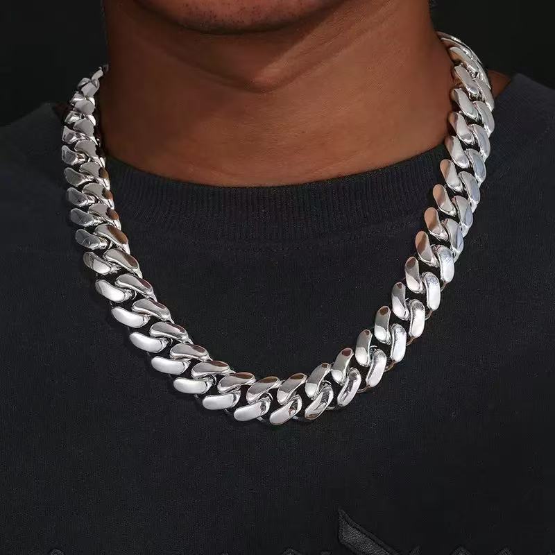 SSS - 10-22MM white gold Cuban 14k solid Miami Cuban Icedout clasps