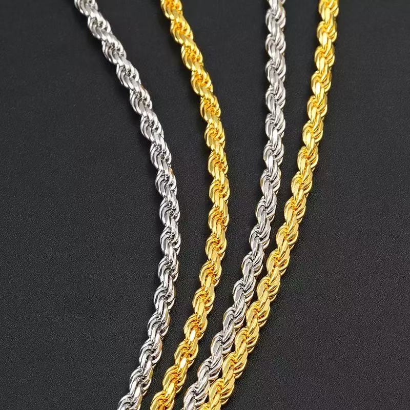 SSS - 5MM Rope gold 14k solid gold chain necklace