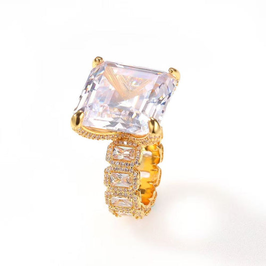 SSS -  Large Radiant Solitaire Cut engagement diamond ring