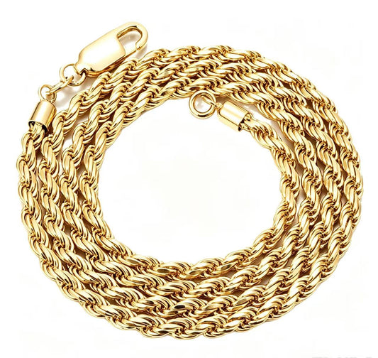 SSS - 5MM Rope gold 14k solid gold chain necklace