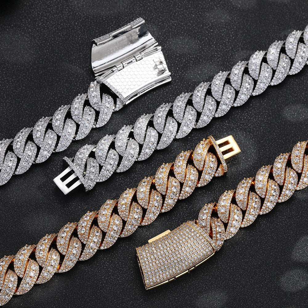 SSS - 20MM Icedout Cuban diamond pointers Necklace