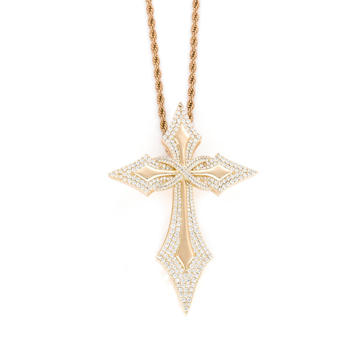 SSS - Viking Diamonds cross Sharp icedout diamond pendant