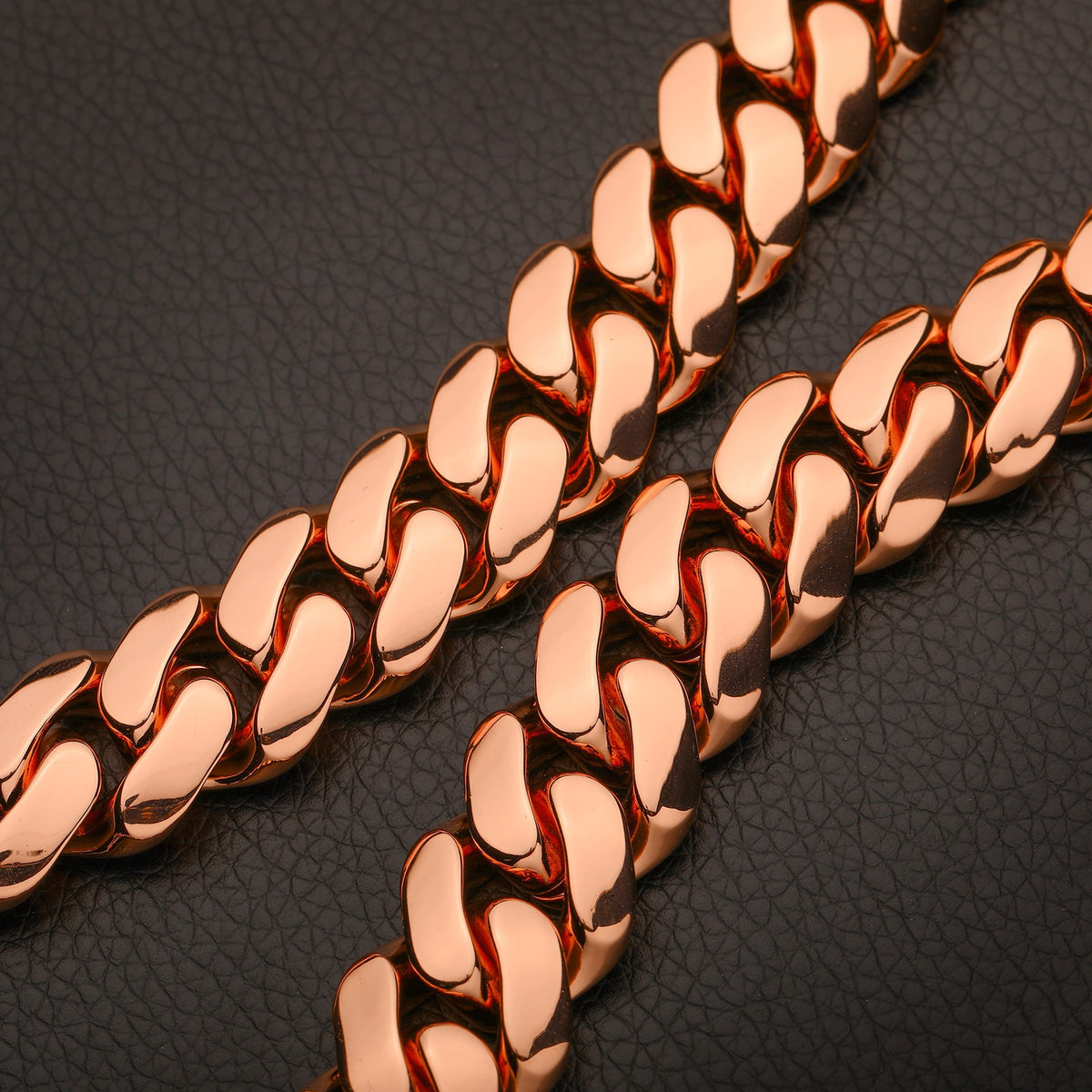 SSS - 10-22MM Rose gold Cuban 14k solid Miami Cuban Icedout clasps