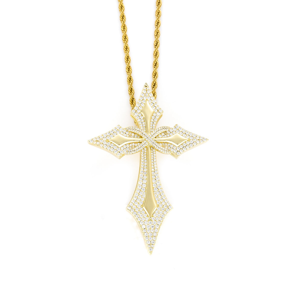 SSS - Viking Diamonds cross Sharp icedout diamond pendant