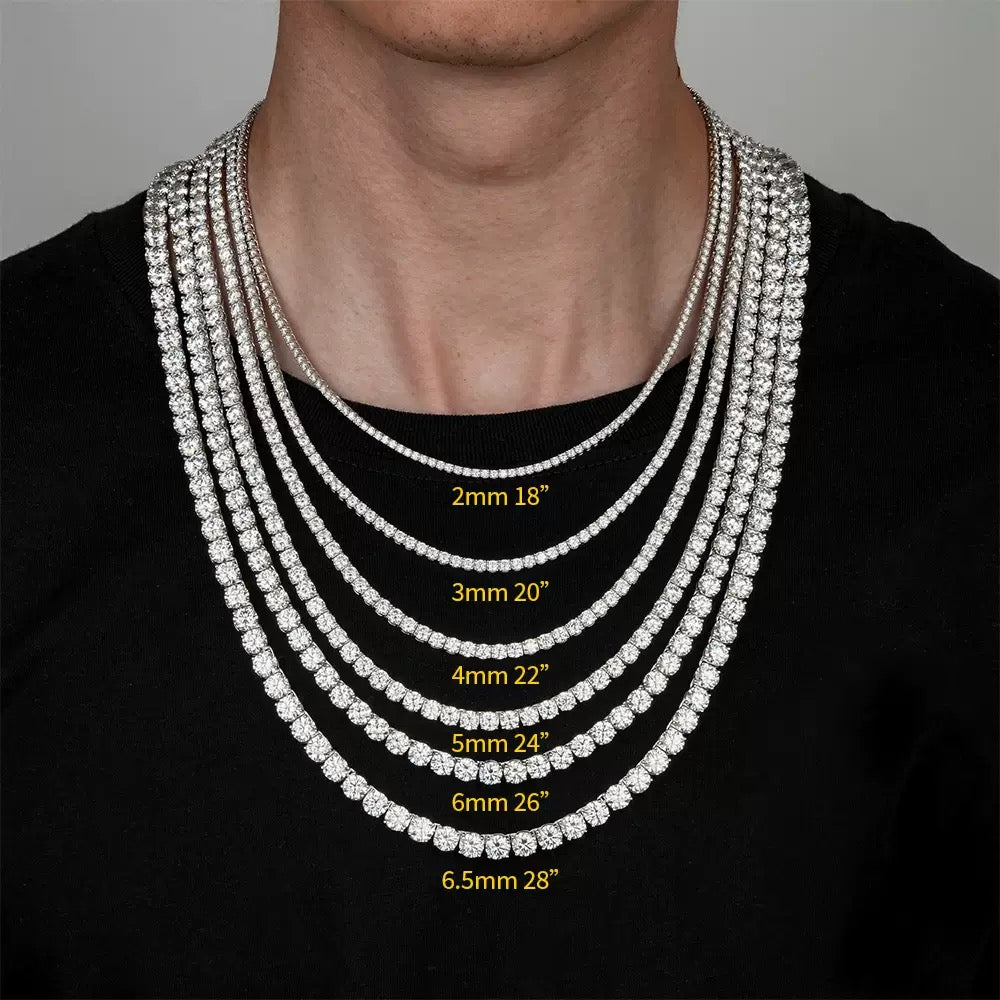 SSS - Tennis Chain Icedout Round Cut diamond Neckalce