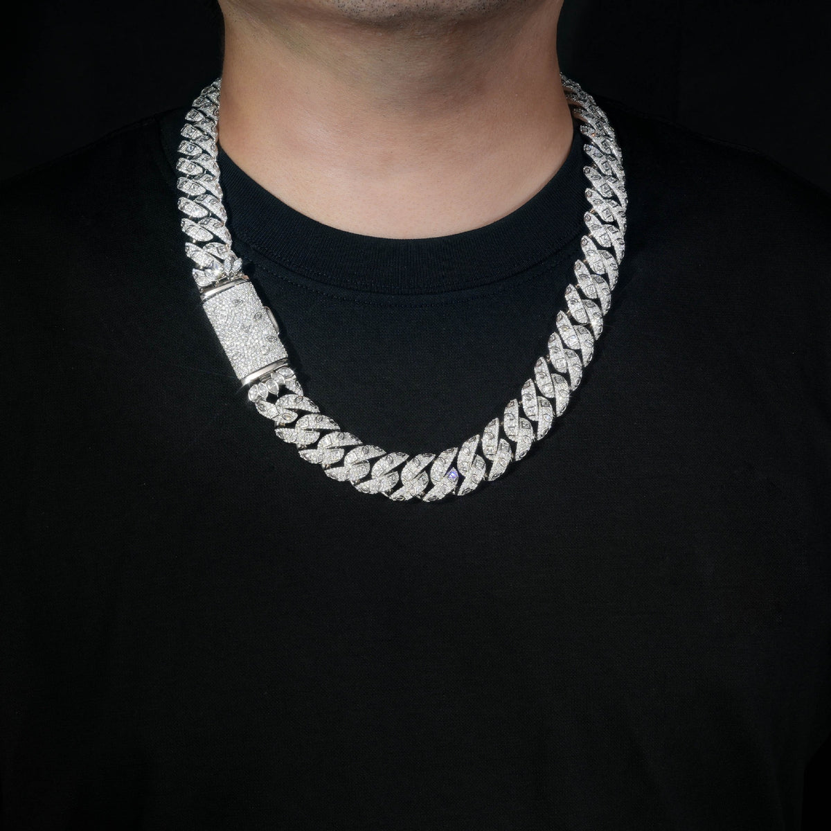 SSS - 18MM Icedout Cuban diamond pointers Fleury Necklace