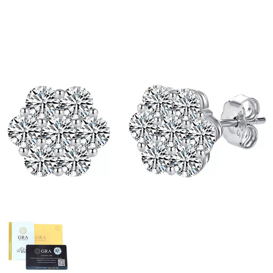 SSS - Snow Fall brilliant Moissanite diamonds stud Earrings