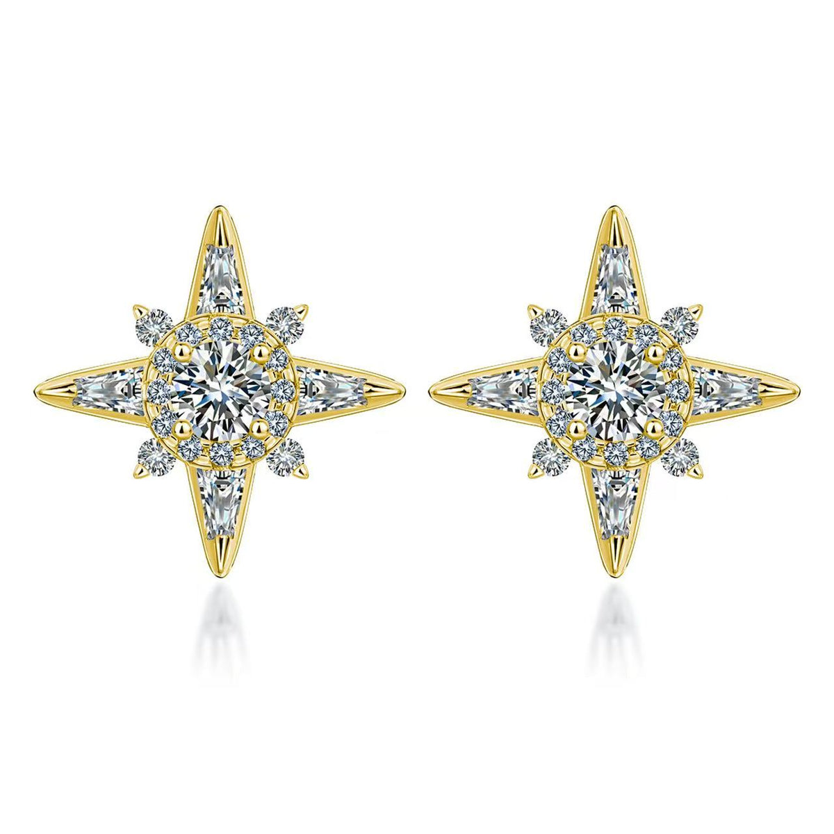 SSS - Icedout North Star Moissanite Diamond Stud Earrings
