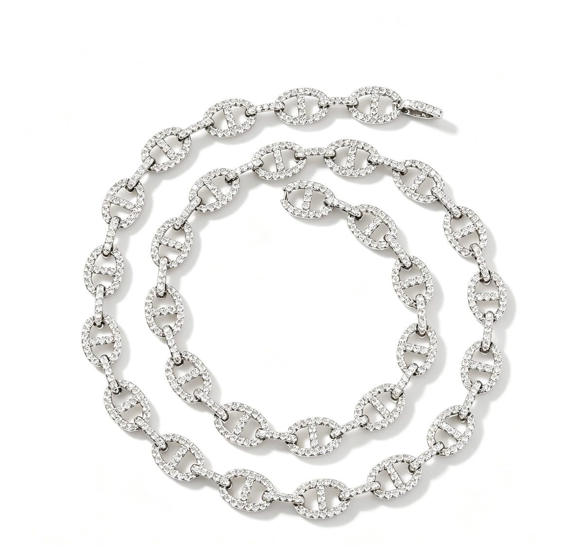 SSS - 9MM Mariner icedout link charm diamond Necklace