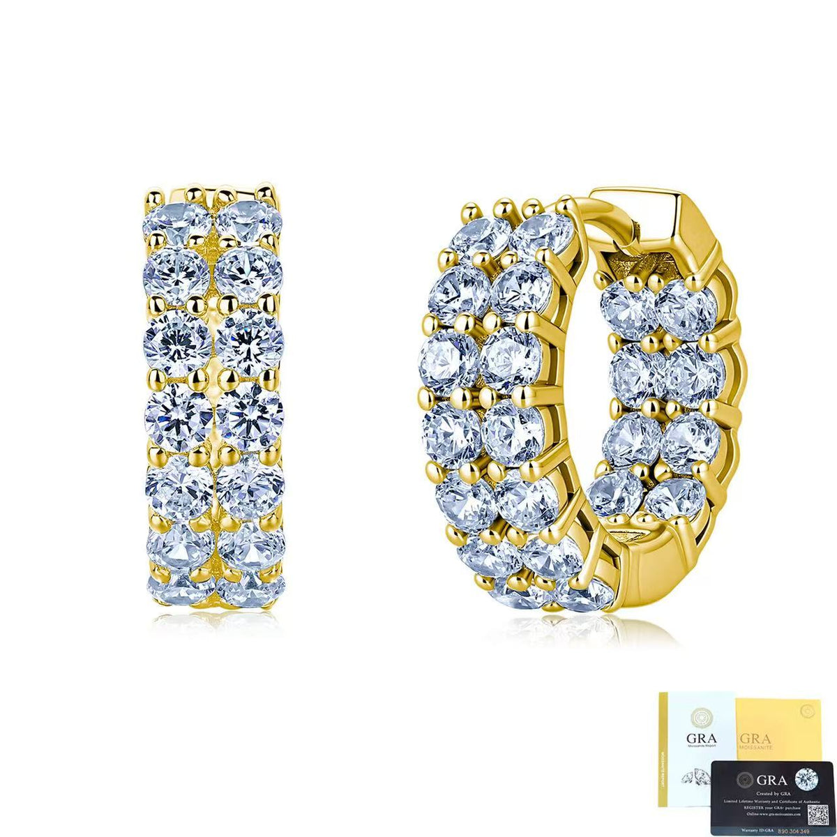 SSS - Icedout double row Moissanite diamond Earrings
