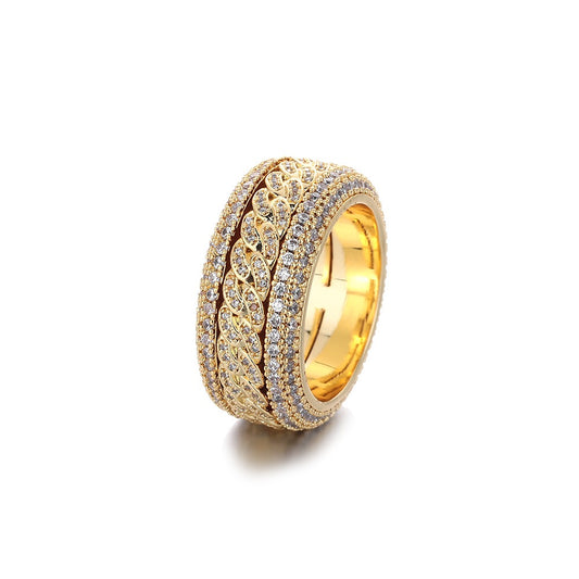 SSS - Icedout Diamond Round Cuban Ring