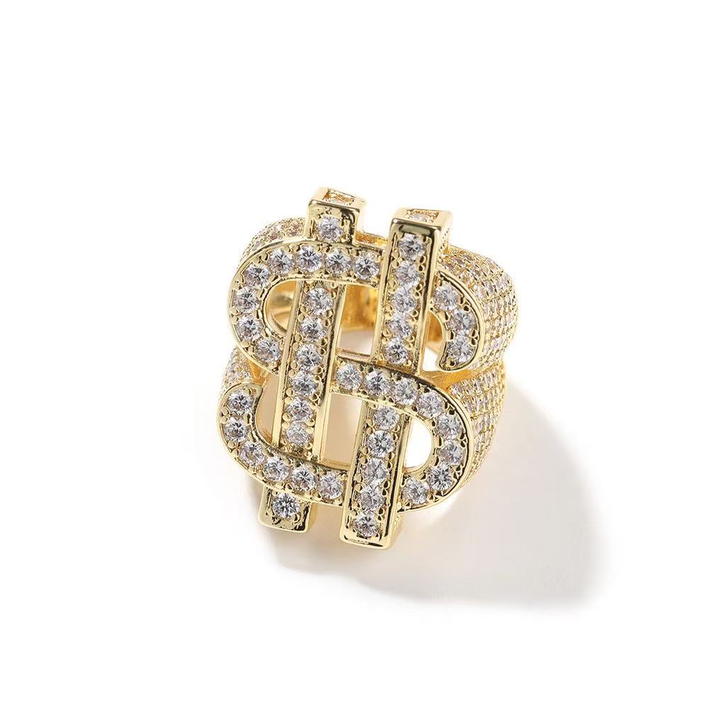 SSS -  Icedout Dollars Sign round cut diamond ring