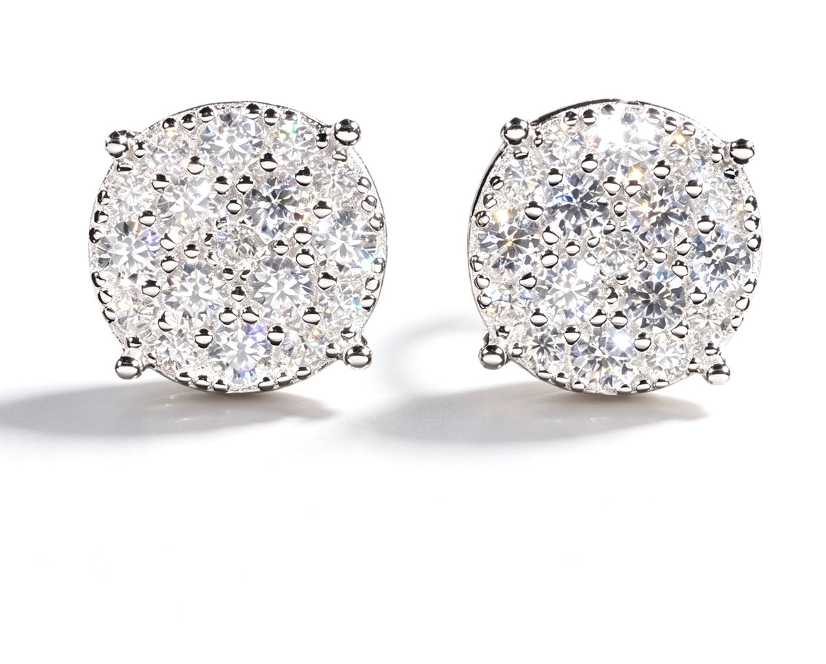 SSS - Round Cluster Moissanite diamond stud Earrings