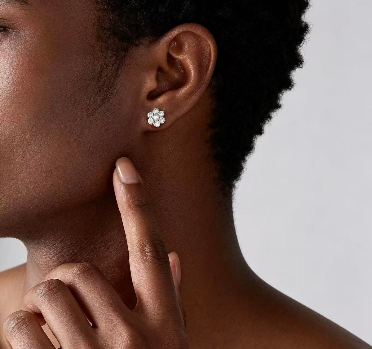 SSS - Snow Fall brilliant Moissanite diamonds stud Earrings